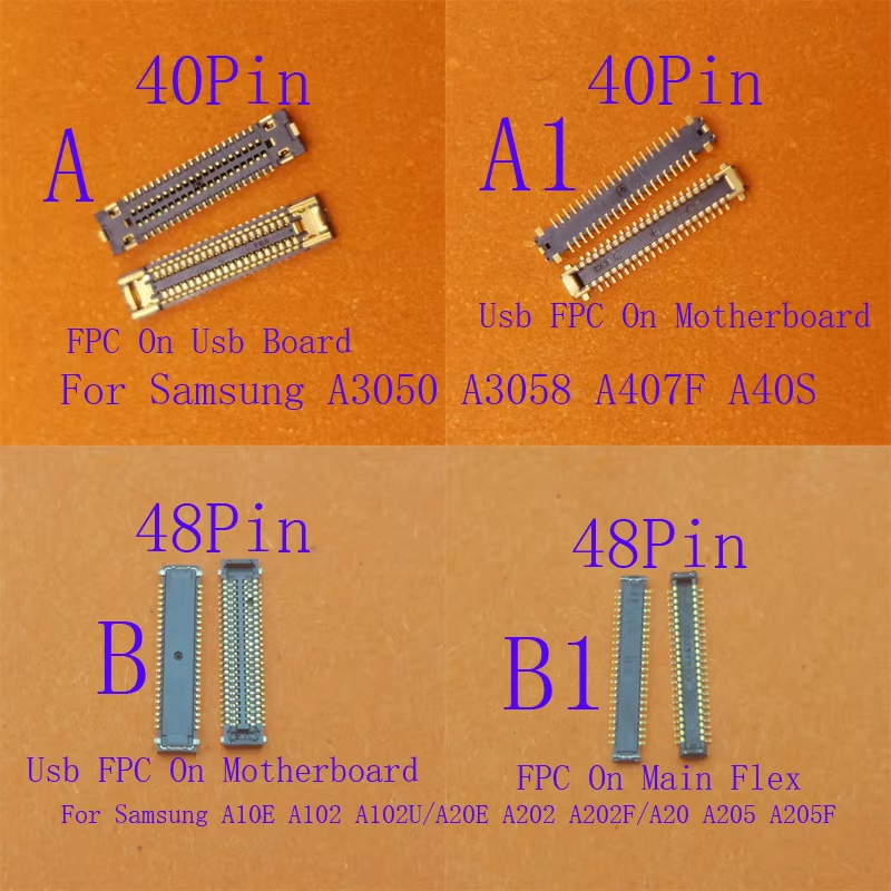 2-10 ชิ้น FPC Connector Usb จอแสดงผล Lcd Flex Plug สําหรับ Samsung A20E A20 A40S A10 M10 M20 A10E ชา