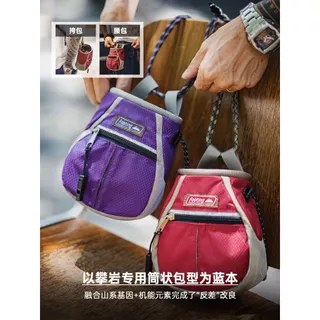 Retro Men American Mountain Style Chalk Bag Outdoor Crossbody Bag Red Portable Open Top Storage Bag
