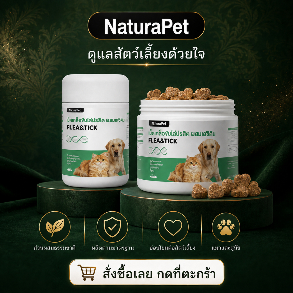 แมว สุนัข ยาไล่แมลงด้านนอกด้านในโดยเฉพาะสามารถไล่เห็บ หมัด เหา พยาธิทุกชนิด สินค้าของแท้ปลอดภัย ให้อาหารง่าย