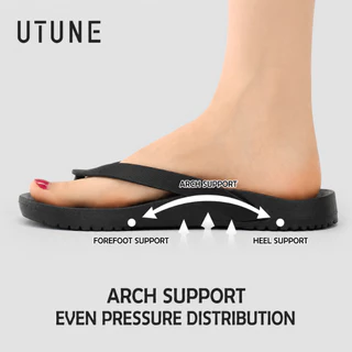UTUNE รองเท้าแตะคีบผู้ชาย เสริมอุ้งเท้า EVA กันลื่น พื้นนุ่มลดแรงกระแทก รองรับเท้าแบน ลดความเมื่อยล้า รองแตะชายหาด ลำลอง