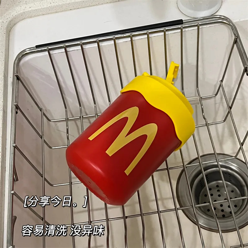 McDonalds Double Drinking Cup Anti-Scalding กระติกน้ําร้อนแบบพกพาถ้วยน้ําถ้วยกาแฟอเมริกัน 450/350ml