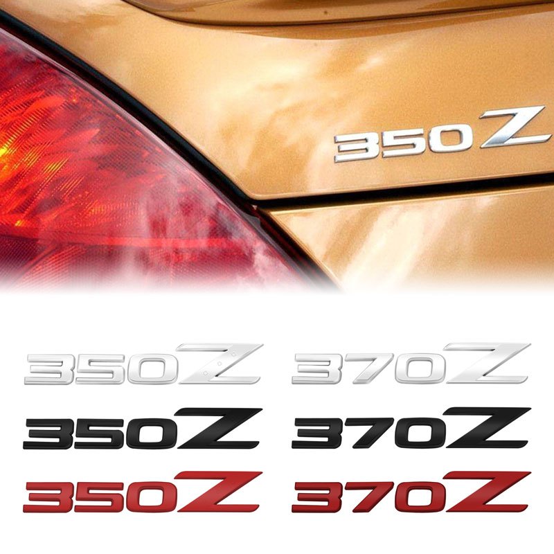 1 PC อลูมิเนียม/ABS 350Z/370Z Chrome/สติกเกอร์สีดํารถ Auto Emblem Badge สําหรับ Fairlady Z Z33 Z34 3