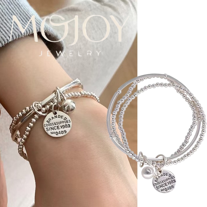 Simple Three-Layer Round Plate Pendant Bracelet Female Fashion Light Luxury Bracelet
