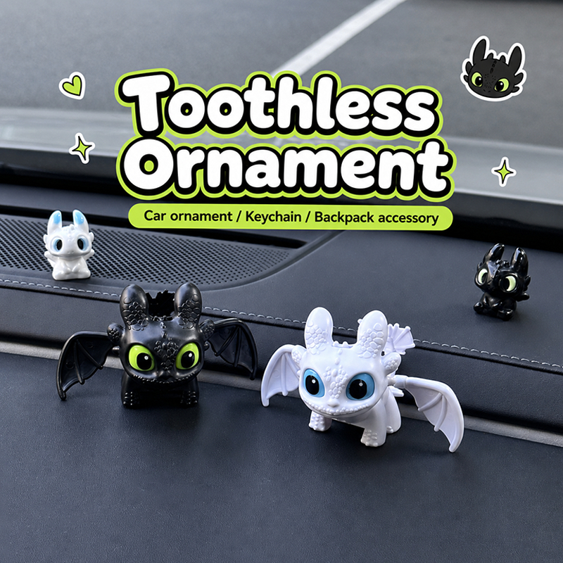 Cool Glowing Toothless พวงกุญแจ Creative Toothless ตุ๊กตา Moving Wings กระเป๋านักเรียนจี้ตลกตาเรืองแสง Night Fury