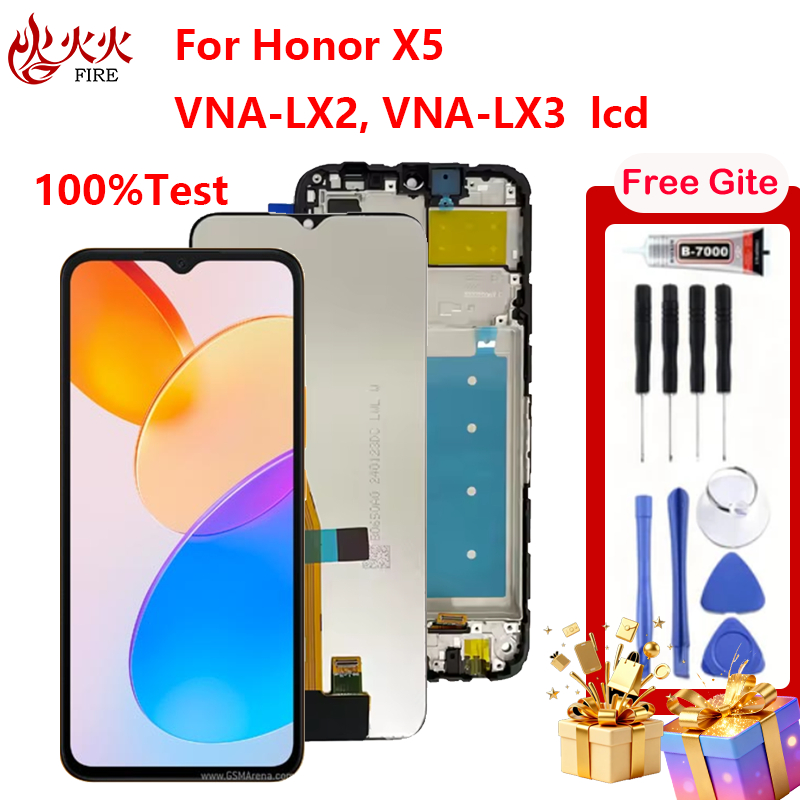 จอแสดงผล LCD สําหรับ Honor X5 VNA-LX2 VNA-LX3 Touch Screen Digitizer Assembly กรอบอะไหล่