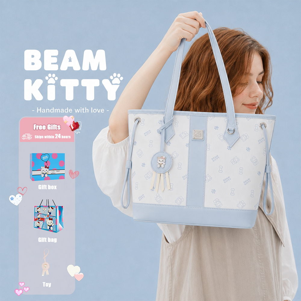 Beam Kitty กระเป๋าถือผู้หญิงสไตล์เกาหลี ดีไซน์น่ารัก จุของได้เยอะ เหมาะสำหรับใส่ทำงาน เดินทาง และเป็นกระเป๋าสะพายไหล่สำหรับนักเรียน
