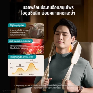 Philips เครื่องคอ บ่า ไหล่ ไฟฟ้าอัจฉริยะ Neck And Shoulder Massager ประคบร้อน แก้ปวดไหล่ นวดไหล่ นวดคอ เครื่องนวดพกพา ของขวัญ PPM3325/ PPM3207N รับประกัน 2 ปี