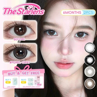 Starlens 2PCS 14.5mm Brown/Gray/Blue Contact Lens เกรด 0.0-8.0 สําหรับ 6 เดือนใช้