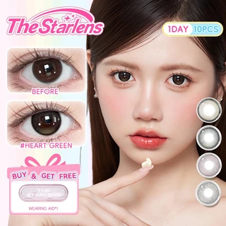 Starlens คอนแทค 10 ชิ้น /5 คู่ คอนแทคเลนส์รายวัน เลนส์สีม่วง DIA14.2-14.5 มม. ตาโต เลนส์สายตาสั้น (0.0~-8.0)