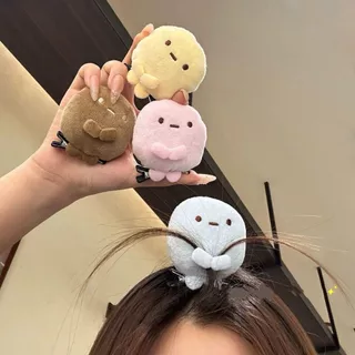 Sumikkogurashi กิ๊บติดผมน่ารักปาล์มผง Dumpling Plush Duckbill คลิปผ้าโพกศีรษะ