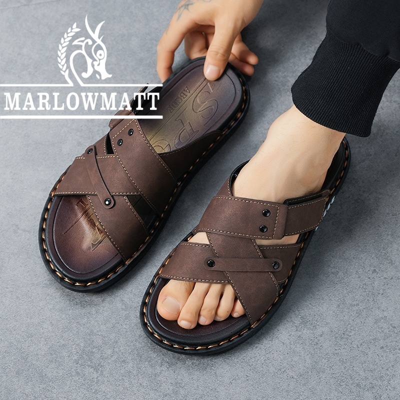 รองเท้าแตะผู้ชาย Marlowmatt | วัสดุหนังคุณภาพสูง | 2026 กันลื่นกันน้ําสไตล์ใหม่