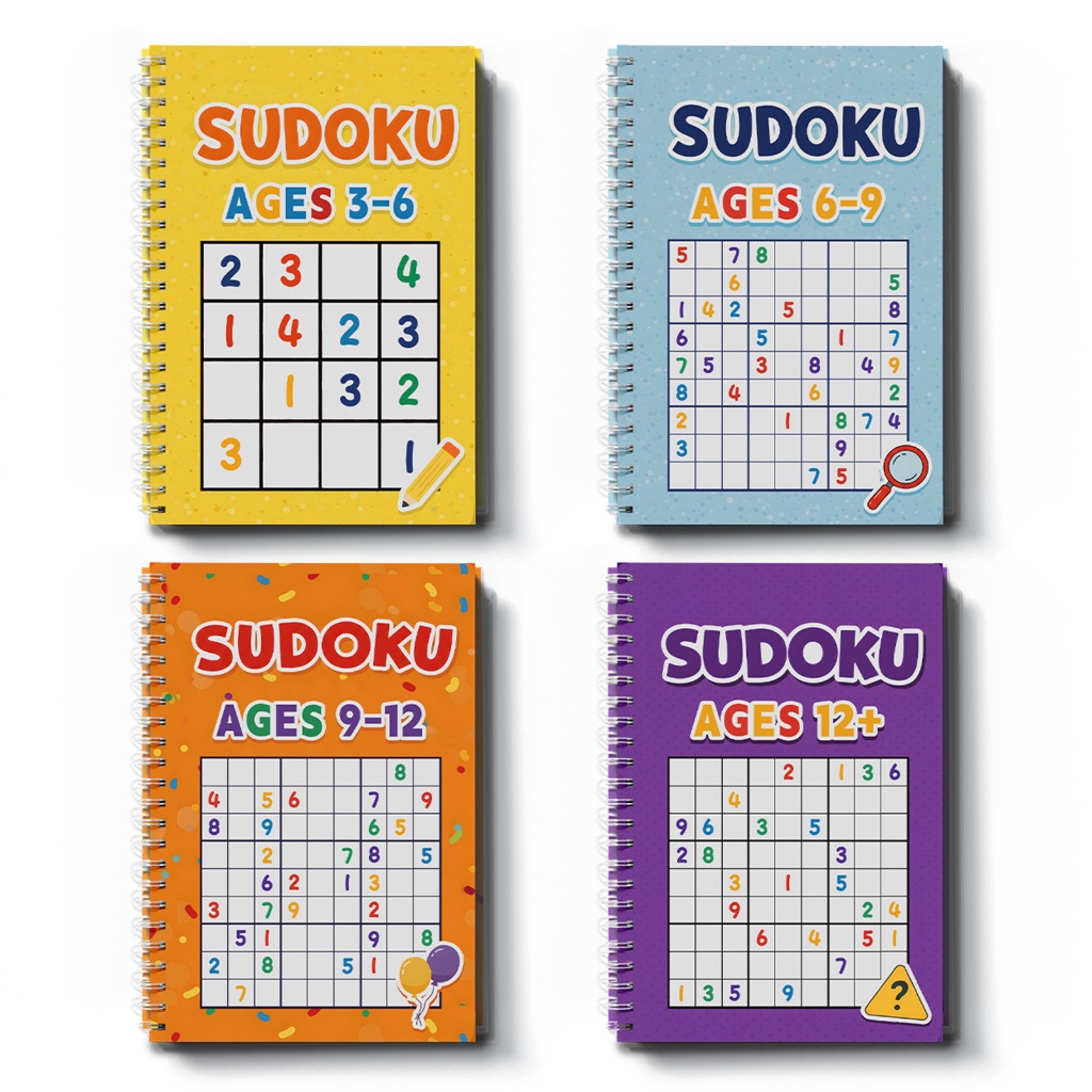 มีสินค้าในสต็อก จัดส่งรวดเร็ว หนังสือกิจกรรมปริศนาKids Sudoku เกมสมองลอจิกคณิตศาสตร์ อายุ 3-12+