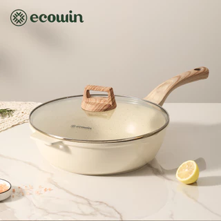Ecowin ชุดกระทะ การเคลือบหินทางการแพทย์ เกรดพรีเมียม ไม่ติดกระทะ เหมาะสำหรับเตาทุกประเภท
