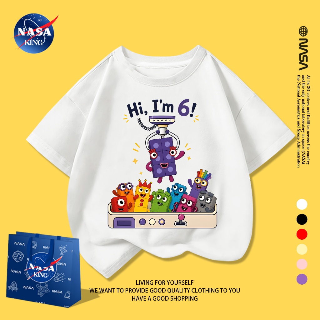 【จัดส่งภายใน 24 ชม.】COD เสื้อยืดเด็ก ลาย Numberblocks แขนสั้น เนื้อผ้านุ่ม สวมใส่สบาย เหมาะสำหรับเด็ก 3-12 ปี