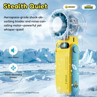 JAMAYxMinions F5proMNS Handheld Fan 6000mAh ความเร็วสูง ประหยัดพลังงาน ปรับระดับลมได้ 199 ระดับ พร้อมหน้าจอ LED ขนาดกะทัดรัด น้ำหนักเบา เหมาะสำหรับใช้งานทั้งในบ้านและกลางแจ้ง พกพาสะดวก เหมาะทุกการเดินทาง