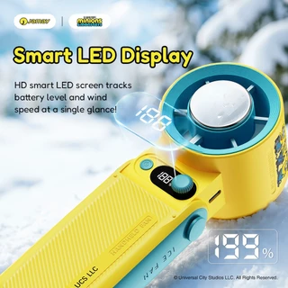 JAMAYxMinions F5proMNS Handheld Fan 6000mAh ความเร็วสูง ประหยัดพลังงาน ปรับระดับลมได้ 199 ระดับ พร้อมหน้าจอ LED ขนาดกะทัดรัด น้ำหนักเบา เหมาะสำหรับใช้งานทั้งในบ้านและกลางแจ้ง พกพาสะดวก เหมาะทุกการเดินทาง