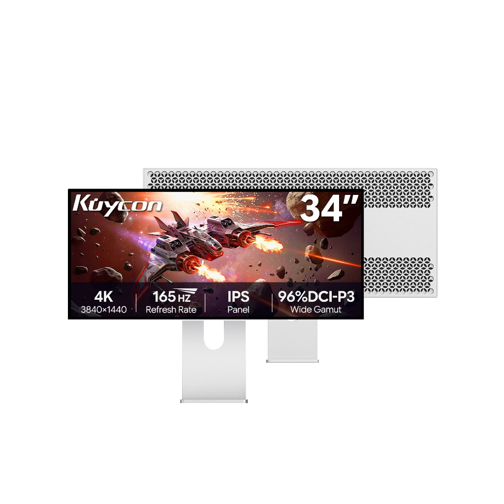 Kuycon Q34W 34 นิ้ว FHD (3840 x 1440) 4K 165HZ Gaming Monitor, IPS Black Panel, 1.07 Billion Colours