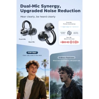 SoundPEATS POP Clip2 Bluetooth6.0 หูฟัง Open Ear ปุ่มคลิปออน หูฟังไร้สาย พร้อมโหมดเกม LDAC Hi-res