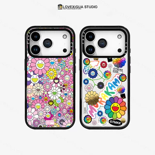แม่เหล็กอะคริลิสีชมพูเดซี่ยิ้มดอกไม้กรณีโทรศัพท์สําหรับ ไอโฟน 17 มือโปร สูงสุด 17อากาศ 16 15 14 13 12กันกระแทกป้องกันปลอก