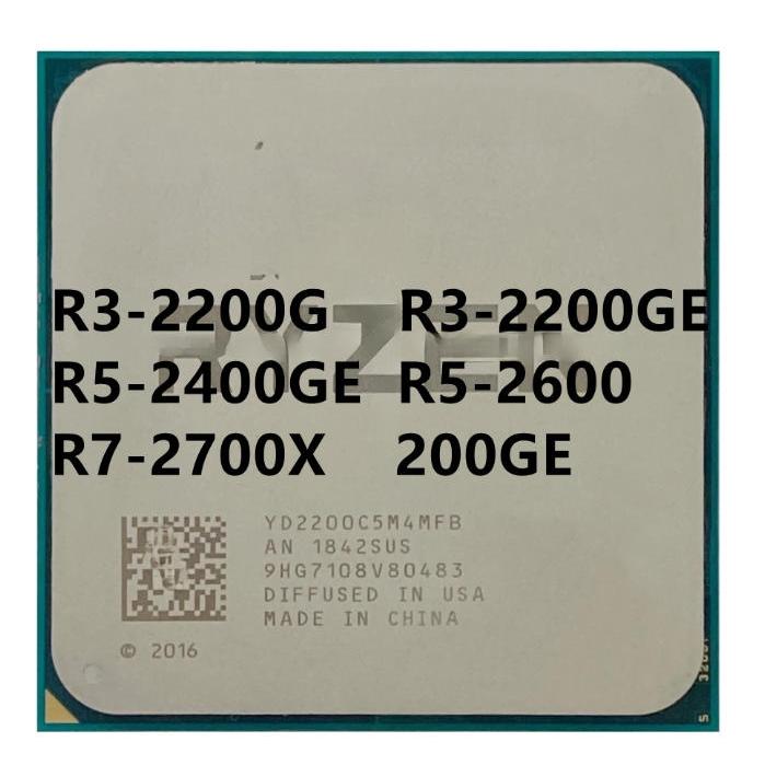 Ryzen R3-2200G R3-2200GE R5-52400GE R5-52600 R7-2700X 200GE CPU โปรเซสเซอร์ซ็อกเก็ต AM4 ใหม่