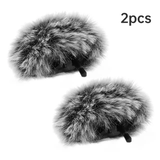 2 ชิ้นสีเทาไมโครโฟนกระจกเหมาะสําหรับ DJI MIC 2, ไมโครโฟน Furry Wind Muff โฟม