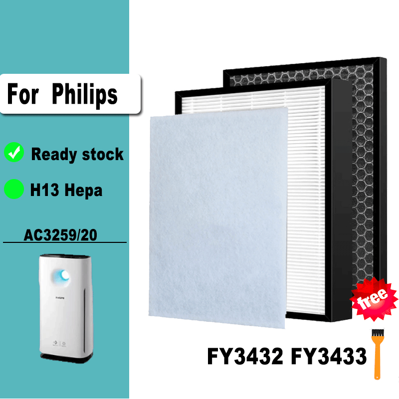 ไส้กรองคาร์บอน HEPA กําจัดกลิ่น แบบเปลี่ยน สําหรับ Philips AC3259 AC3256 FY3433 FY3432