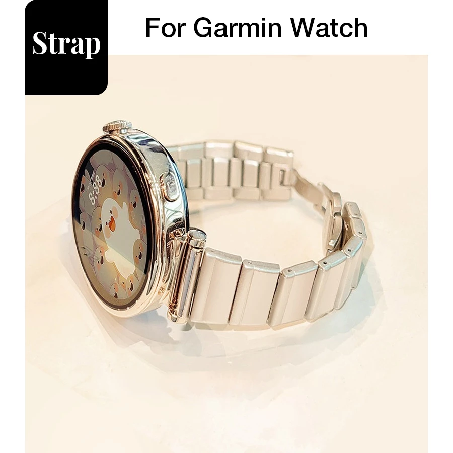 สุภาพสตรีเอวเล็กสแตนเลส Non-Fading One Steel Band ผีเสื้อสายคล้องคอสําหรับ Garmin Venu4 Venu3s Vivoactive 6 5 Forerunner 970 570 255 265 245 18 มม.20 มม.22 มม.