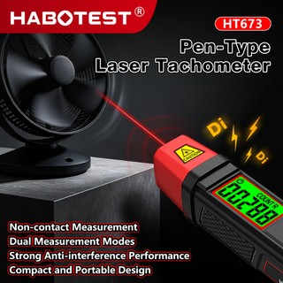 HABOTEST HT673 เครื่องวัดวามเร็วแบบดิจิตอล Handheld Contact Motor TACHOMETER LCD Speedometer 99999 RPM Teste เครื่องไฟฟ้าหมุนความเร็วเมตร