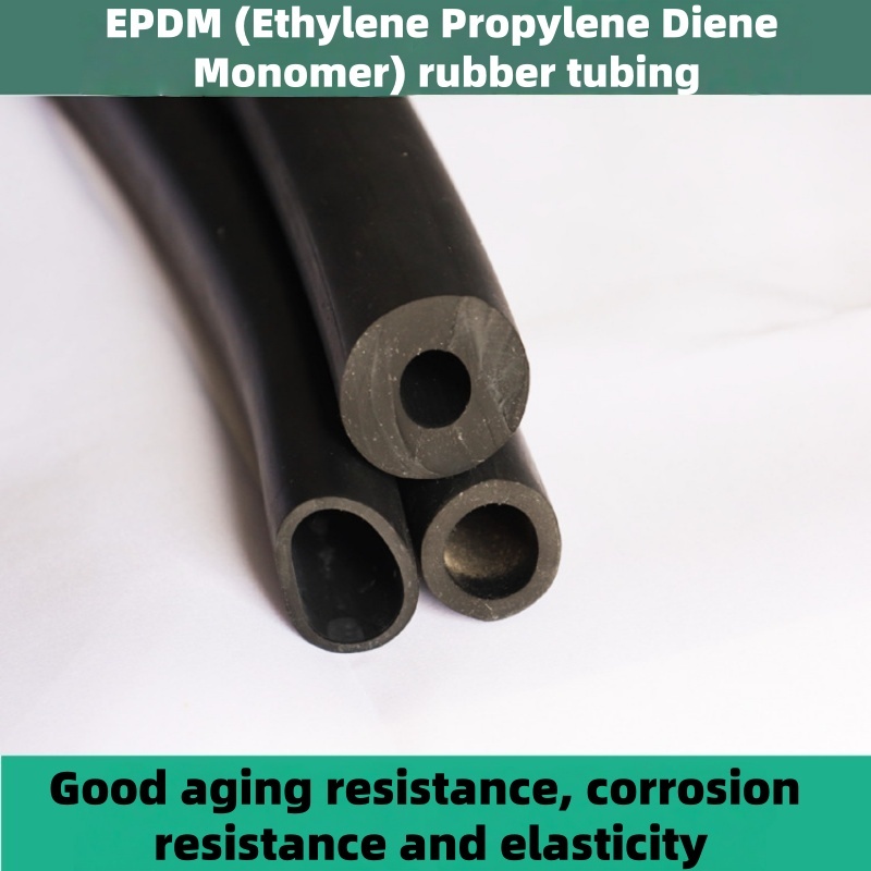 O-type หลอดกลวงต่อต้านริ้วรอยยางหลอดแขน EPDM EPDM EPDM หลอดยางทนกรดและด่างสีดํา-1 ชิ้น
