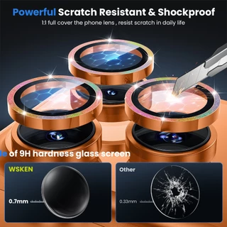WSKEN ฟิล์มกล้อง for iPhone 17ProMax 16ProMax แหวนเลนส์อัลลอยด์ กันรอย โหมดถ่ายภาพดั้งเดิม สำหรับ ไอโฟน 15ProMax 14ProMax 17 Pro ฟิล์ม เลนส์กล้อง สีสันสดใส อิฐสะท้อนแสง