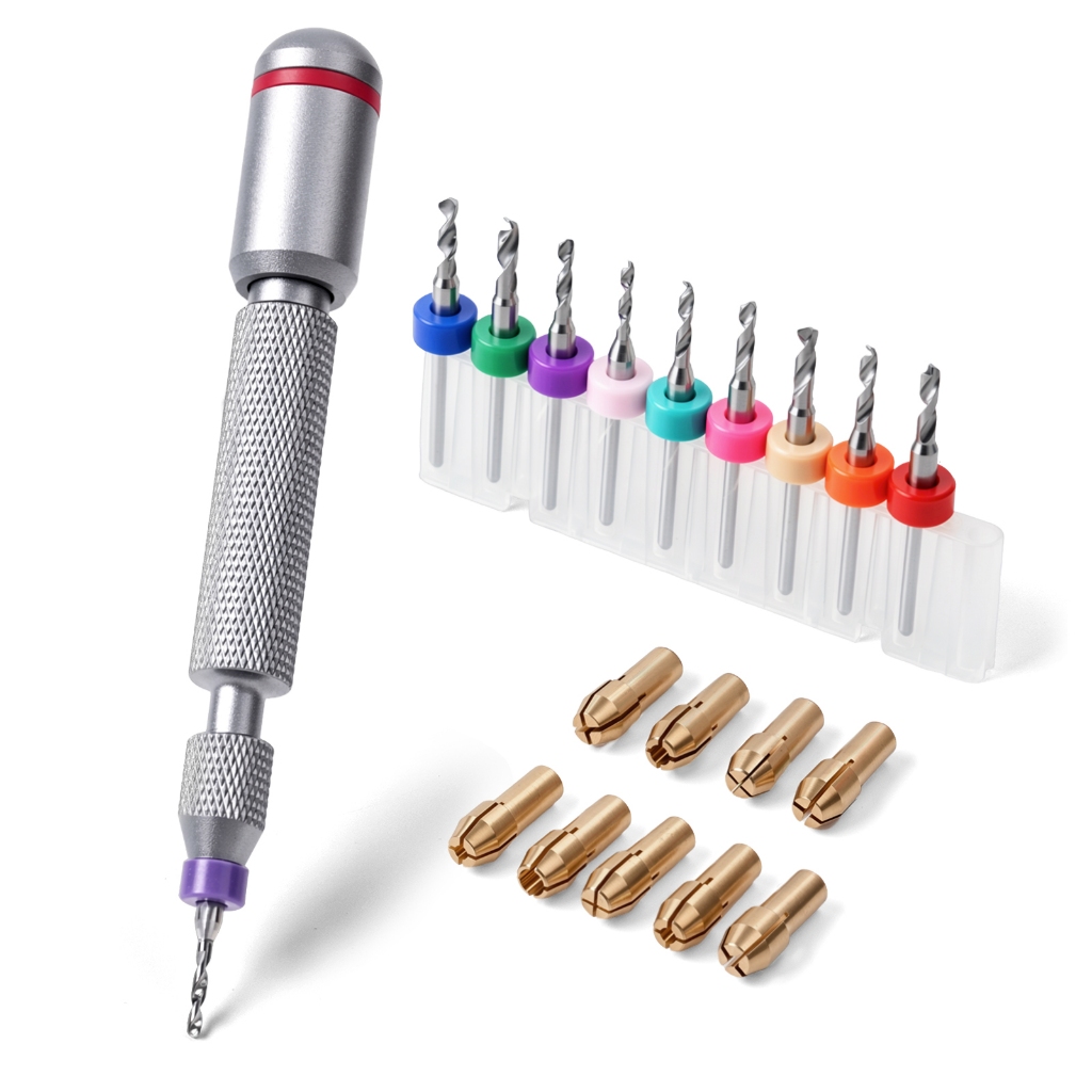 Golden Maple Precision คู่มือ Micro เจาะ Bits ชุด,Pin Vise สําหรับ Miniature Dollhouse Mini รุ่นเรซิ่นรูป Modelling เครื่องประดับทํามือเจาะเครื่องมือ