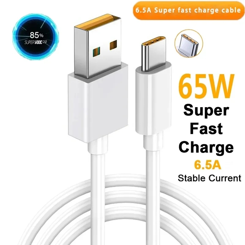Original Realme 6.5A ประเภท C สาย 30W 33W 65W 80W 6.5A Super Dart Vooc ชาร์จสําหรับ Real Me 12 11 10