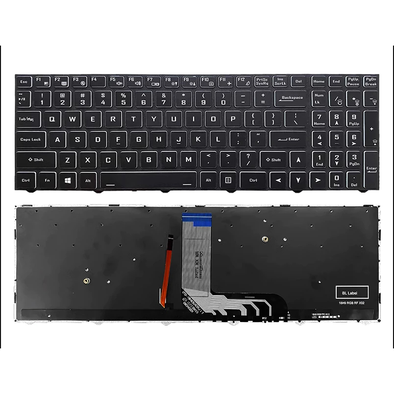 ใหม่ US คีย์บอร์ดแบ็คไลท์สีสันสดใสสําหรับ Hasee ZX8 TX6 GX9 Z7 CT7NA ZX6 CT5DA ZX7 CT5DA 911MT คีย์บ