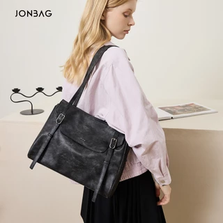 JONBAG กระเป๋าหนังสไตล์คลาสสิกทันสมัย กระเป๋าสะพายไหล่ สำหรับสตรี
