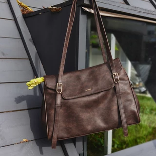 JONBAG กระเป๋าหนังสไตล์คลาสสิกทันสมัย กระเป๋าสะพายไหล่ สำหรับสตรี