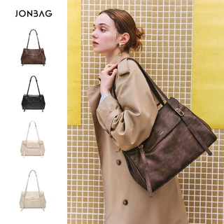 JONBAG กระเป๋าหนังสไตล์คลาสสิกทันสมัย กระเป๋าสะพายไหล่ สำหรับสตรี