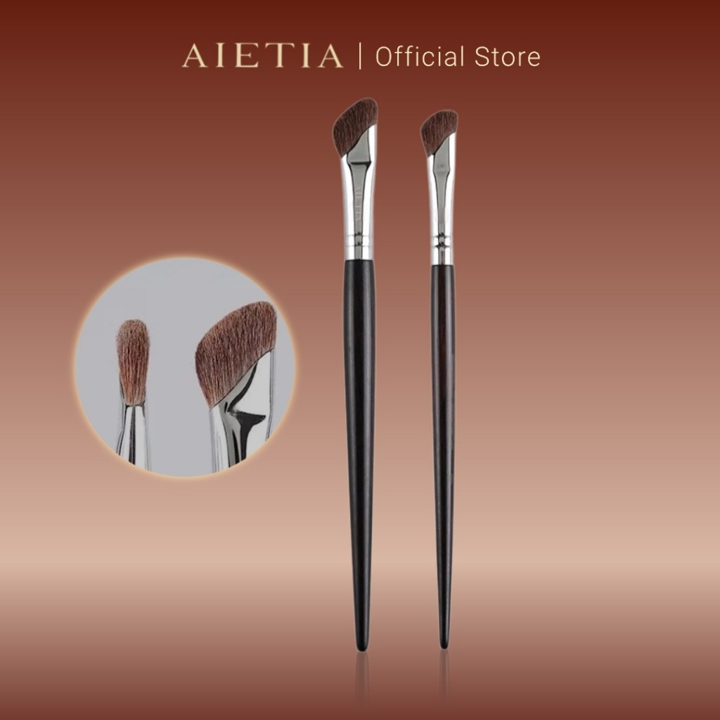 AIETIA Pony Hair 3D Precision Curved Nose Sculpting Duo Sickle-Nose Contour & Highlight Brush แปรงแต่งหน้าโค้งจมูก-กอด