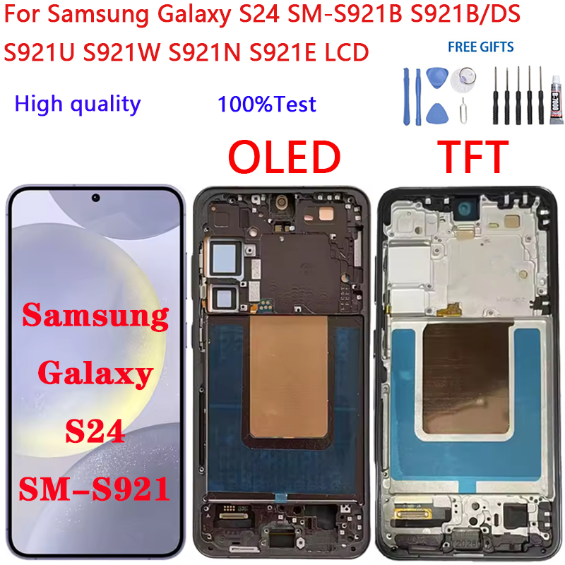 สําหรับ Samsung Galaxy S24 SM-S921B S921B/DS S921U S921W S921N S921E จอแสดงผล LCD Touch Screen Digit