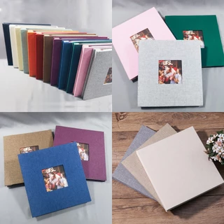 【จัดส่งภายใน 24h】อัลบั้มรูปภาพ ผ้าลินิน มีกาวในตัว 28/34 ซม จุของได้เยอะ 40 หน้า DIY ใส่รูปหลายขนาด