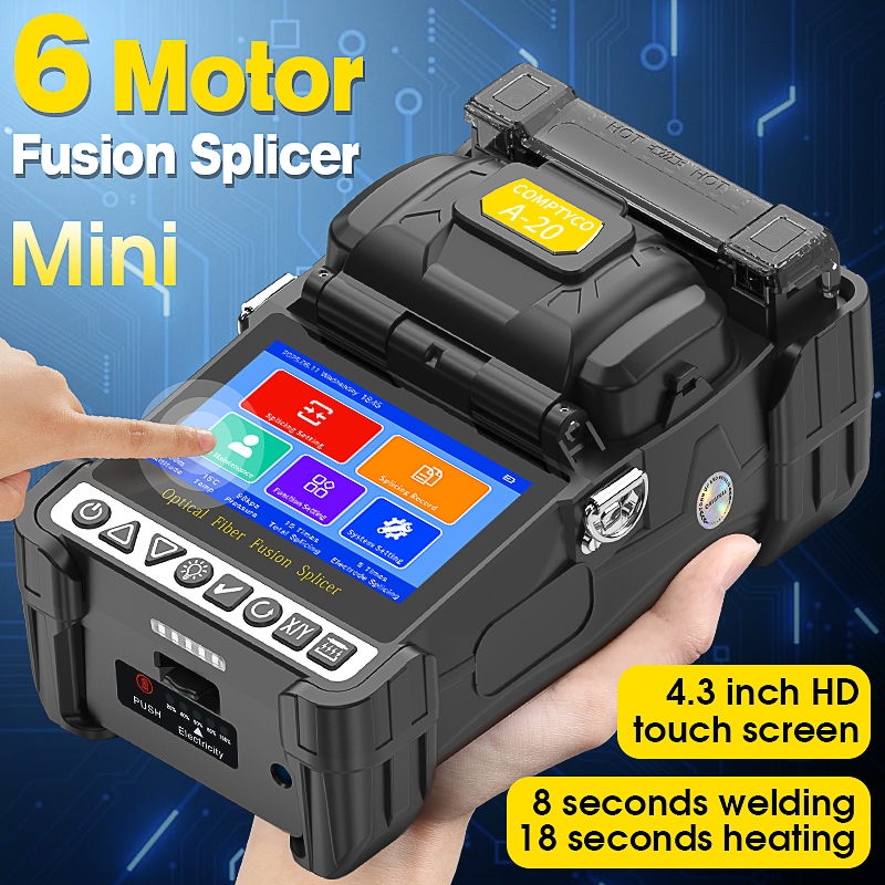 COMPTYCO A-20 ใหม่ 6 มอเตอร์หน้าจอสัมผัส Edition Fiber Optic L-80C Fusion Splicer Configuration OPM 