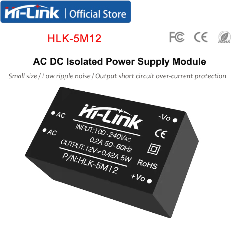 5PCS Hi-Link AC-DC Isolated Power Module HLK-PM12 HLK-5M12 HLK-10M12 HLK-20M12 220V ถึง 12V Switchin
