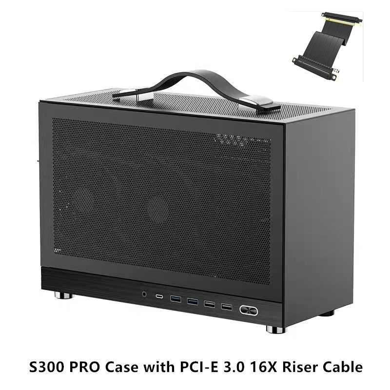 S300 PRO ITX PC Case แบบพกพามือถือ TYPE-C คอมพิวเตอร์เดสก์ท็อปโฮสต์กรณี Mini Gaming PC Chassis