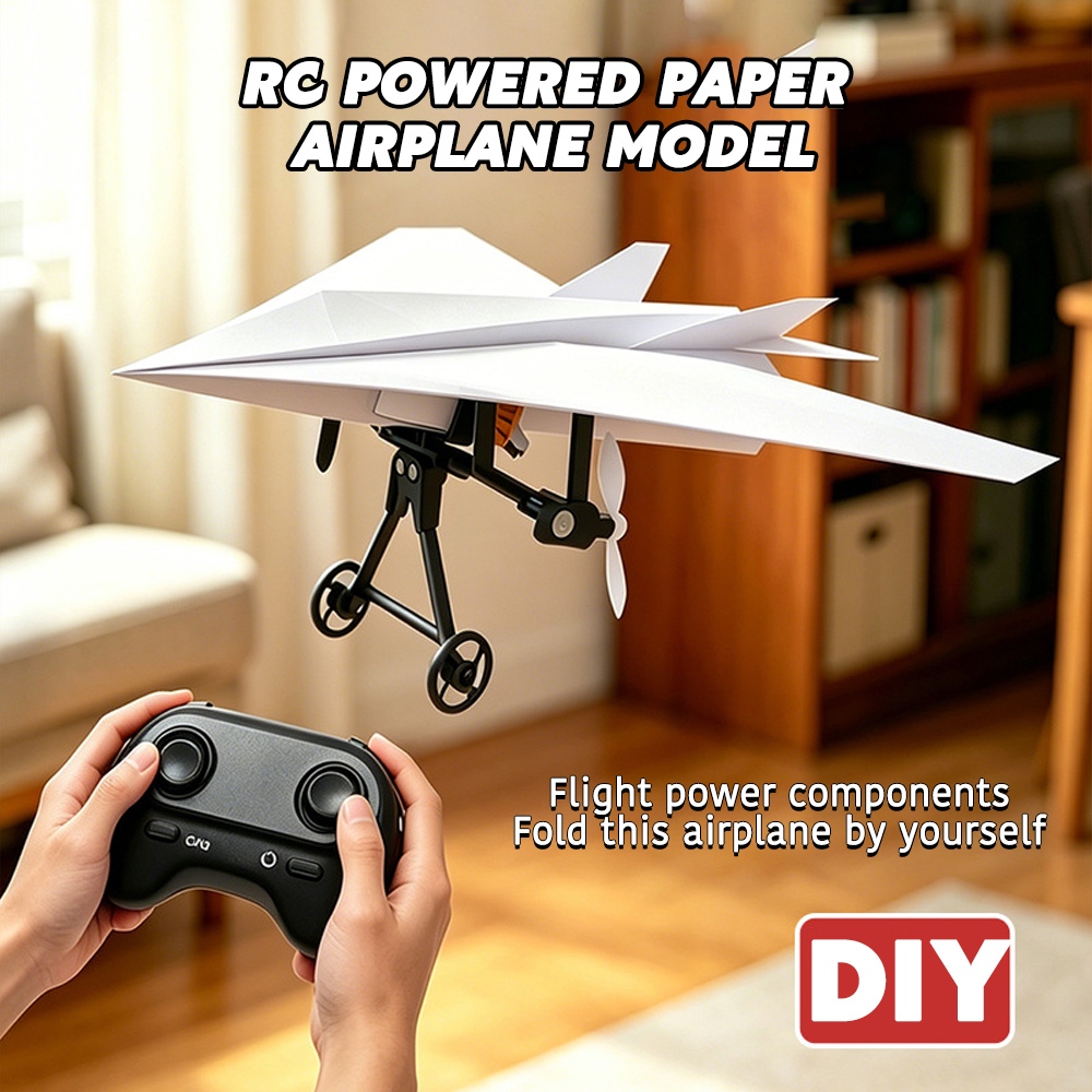 RC DIY กระดาษเครื่องบินของเล่นเที่ยวบินไฟฟ้าส่วนประกอบ 2.4G รีโมทคอนโทรลพร้อม Gyro Stabilizer เครื่องบินสําหรับเด็กการสอนของเล่น