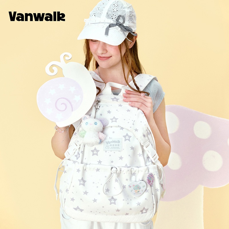 VANWALK حقيبة ظهر بنات كورية بالنجوم Gulugulu — صورة 5