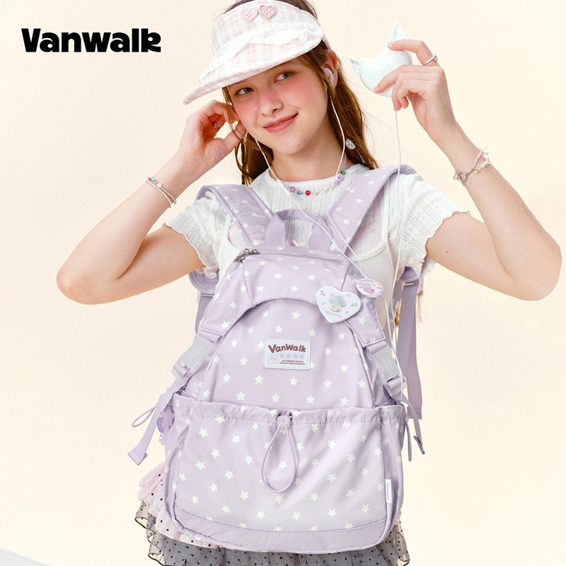 VANWALK حقيبة ظهر بنات كورية بالنجوم Gulugulu — صورة 6