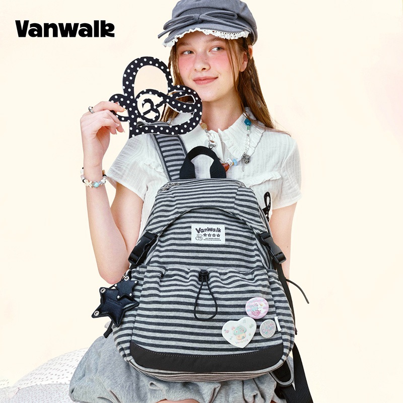 VANWALK حقيبة ظهر بنات كورية بالنجوم Gulugulu