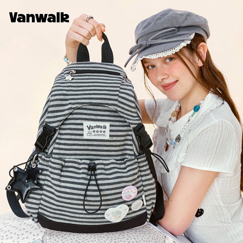 VANWALK حقيبة ظهر بنات كورية بالنجوم Gulugulu — صورة 3