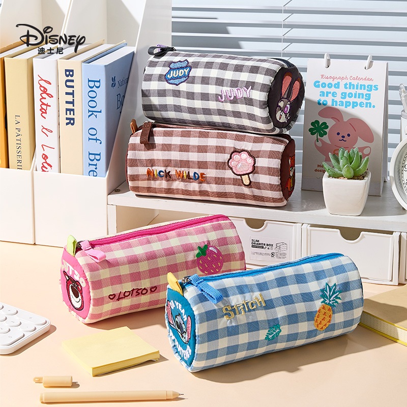 Disney การ์ตูนกรณีดินสอความจุขนาดใหญ่ปากกากรณีหมีเครื่องเขียนกรณีกระเป๋าเครื่องสําอางเครื่องเขียนของขวัญรางวัลนักเรียนอุปกรณ์สํา A83423