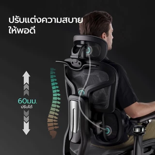 OKDO Vari แขนพัก 6D เก้าอี้ทำงาน เก้าอี้สุขภาพ นั่งนานไม่ร้อน เอนหลัง 175° นั่งสบาย Ergonomic chair 3 ปี