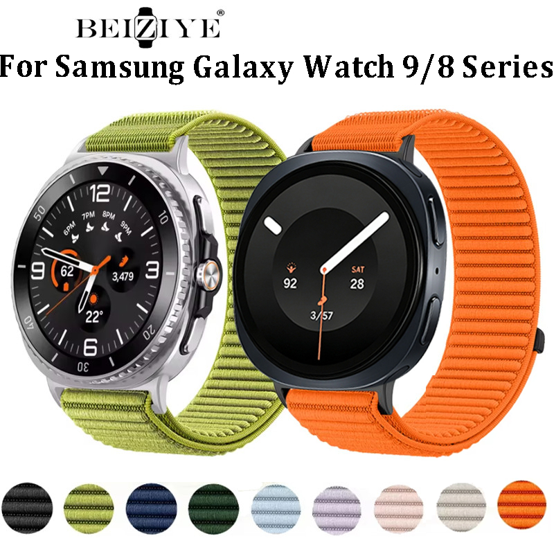 สายรัดไนลอนสําหรับ Samsung Galaxy Watch 9 สร้อยข้อมือสําหรับ Galaxy Watch 9/8 44 มม. 40 มม.